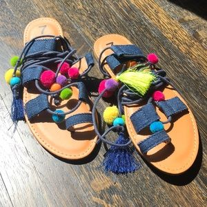 Catherine Malandrino pom pom sandals